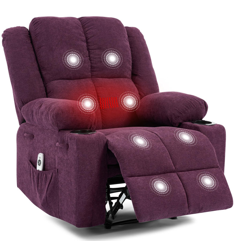 Fauteuil inclinable manuel chauffant et chauffant, canapé simple réglable à 155 ° avec repose-pieds