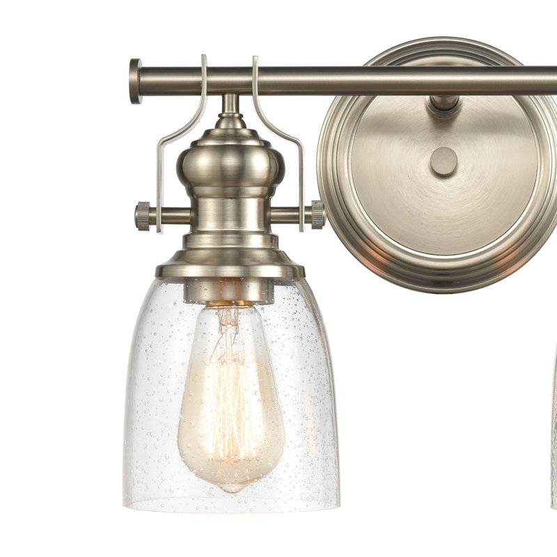 Éclairage pour salle de bain 2 lumières Herold - nickel satiné 14 po de large Herold, Deux lumières