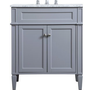Rivers 30'' Single Bathroom Vanity with Marble Top