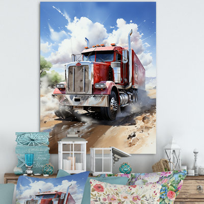 Red Semi Truck Pride I - impressions sur toile de camion