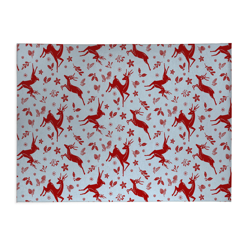 Tapis de cuisine à profil bas, Rectangle 5 pi x 7 pi, Argent/rouge