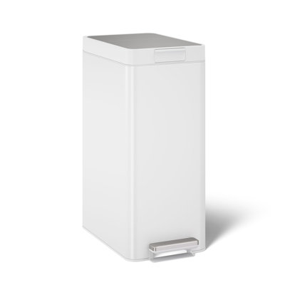 Poubelle à pédale mince en acier inoxydable 13 gallons avec couvercle pliable
