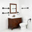 Ensemble de quincaillerie de salle de bain industrielle 4 pièces - Ensemble de porte-serviette mural, barre, crochet et support avec finition résistante à la rouille pour un décor de salle de bain moderne
