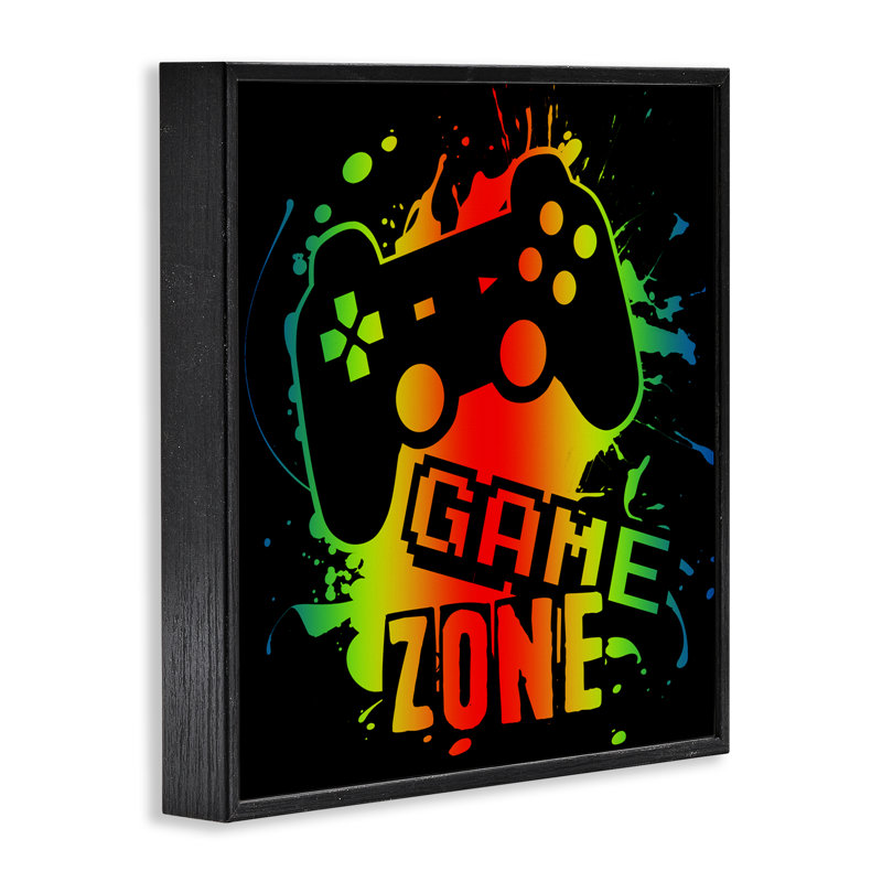Gradient Gaming Zone Framed Giclee, design by Marcus Prime, Midnight Black Framed Giclee, 12" H x 12" W