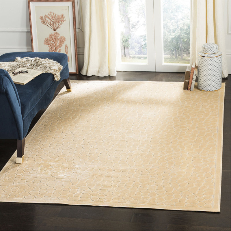 Martha Stewart Reptilian Hand-Tufted Creme Area Rug, Rectangle 5'3" x 7'6"