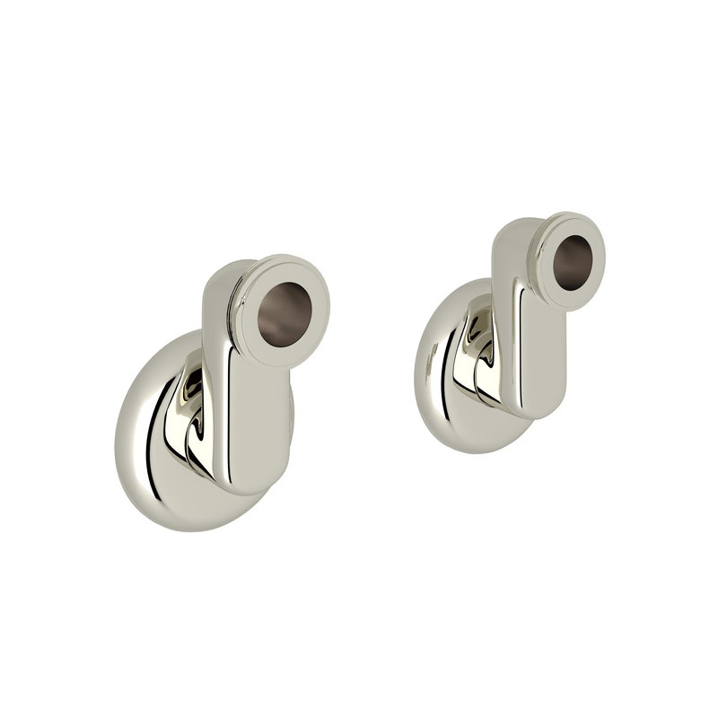 Modern Rohl Wall Unions, Polished Nickel