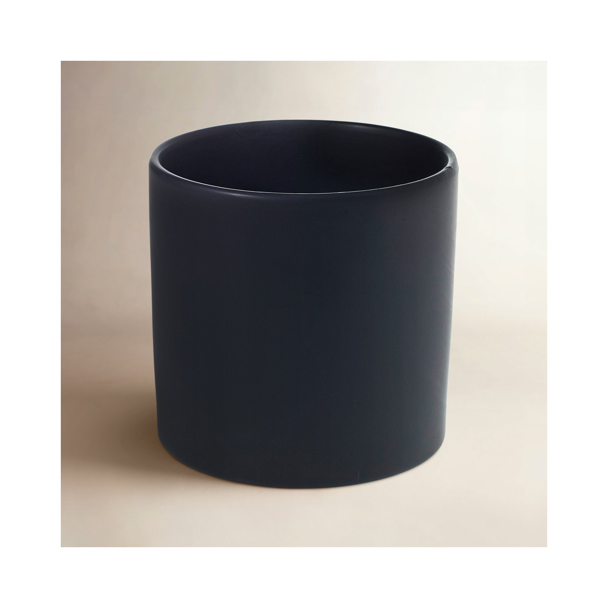 Handmade Ceramic Pot Planter, Matte Black, 6.25" H x 6.5" W x 6.5" D