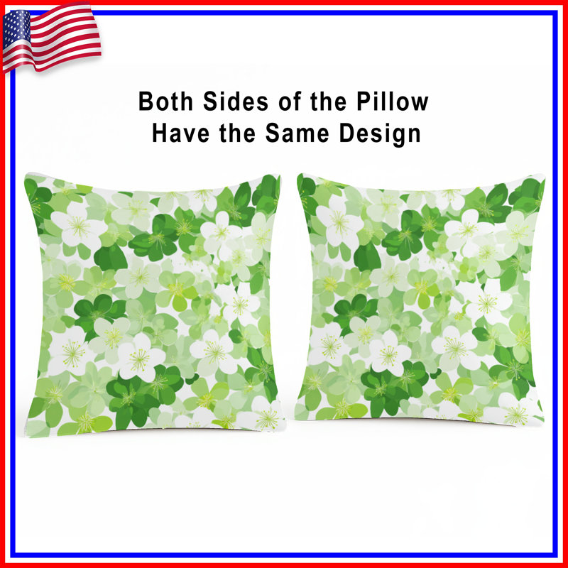 Coussin décoratif fleurs, coussins double face floraux, 26 x 26 inches