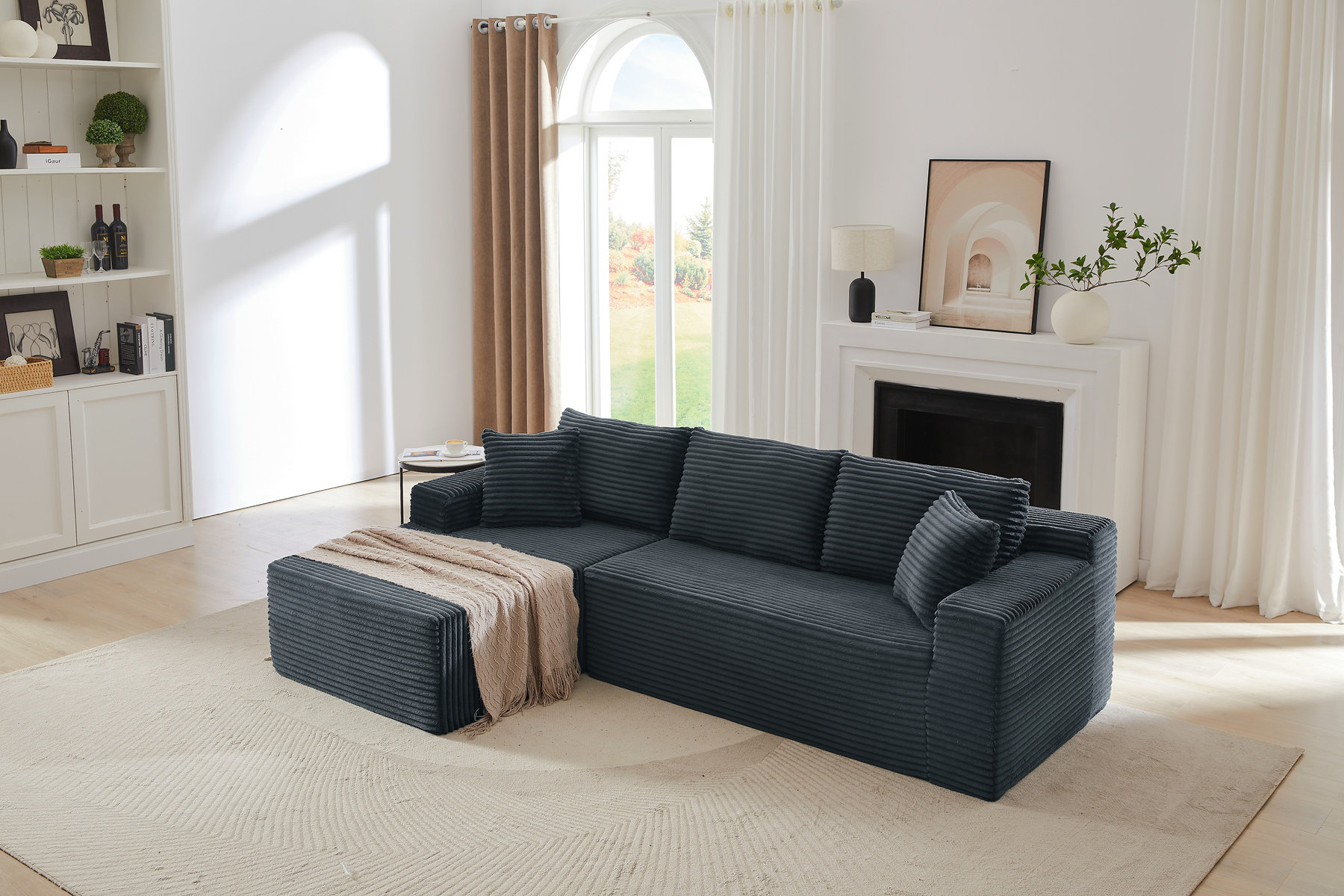 Latitude Run® L-Shaped Cloud Sectional Sofa With Deep Seat,No Assembly ...