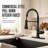 VIBRANTBATH Oil Rubbed Bronze Pull Down Kitchen Faucet, Modern Minimalist Single Handle 3-Function Sprayer Kitchen Sink Faucet with Deck Plate-856708974