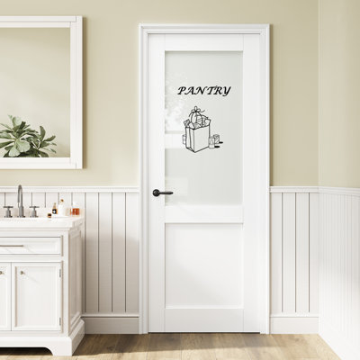 Pantry Door Slab Solid Manufactured Wood Prefinished Glass Standard Door Without Hardware Kit