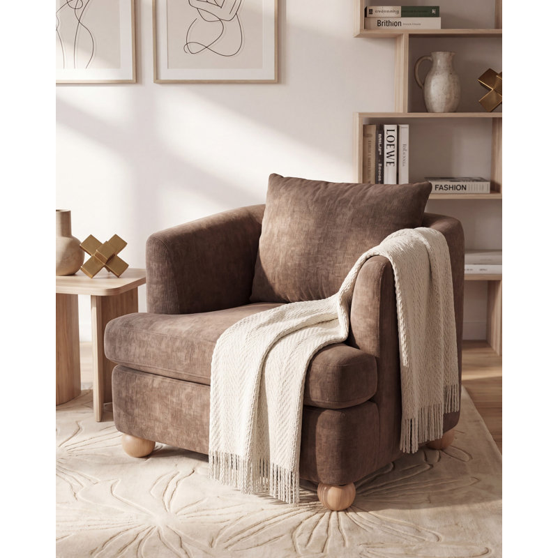 Tanar Upholstered Accent Chair, Brown