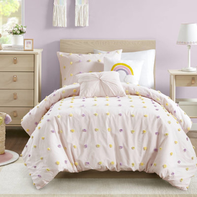Twin Cotton Comforter , Pink, Filled Decorative Pillows, - , Simple Maintenance 4Pcs Pink For Xl, Filling, Machine Washable And Easy To Use