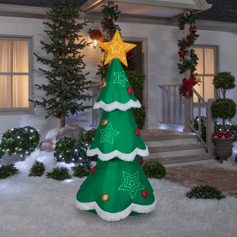 Lumières Airblown-Technique mixte-Arbre de Noël micro-DEL cousu-LG