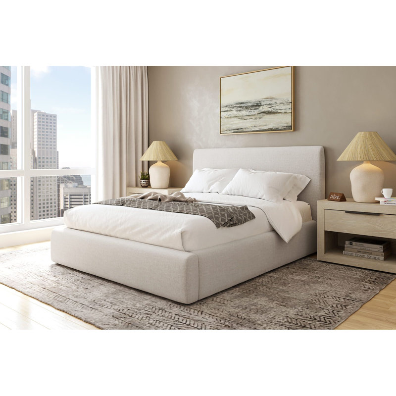 Helsingborg Quena Bed Frame with 48'' Tall Upholstered Headboard, King