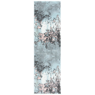 Tapis abstrait bleu / rose Tadeo