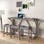 Ensemble de table de salle à manger 4 pièces en bois avec 3 tabourets et prise de courant-695639080-695639063