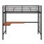 Lit mezzanine simple en métal avec bureau intégré et structure en grille métallique, y compris une échelle-114328199