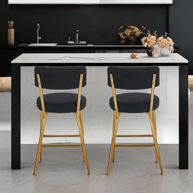 Tabouret de comptoir 24,8 po Naiome, Noir