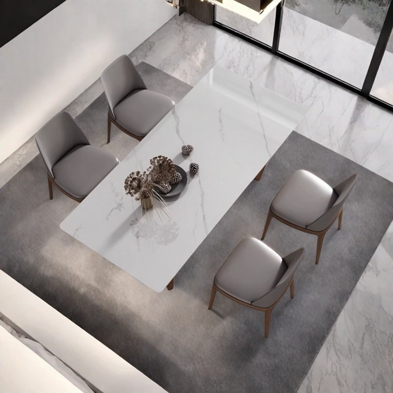 Superbes tables et chaises de salle à manger minimalistes, H 29,5 po x L 62,9 po x l 31,4 po 