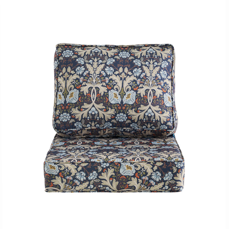 Outdoor 6'' Seat / Back Cushion, Blue/Gray/Beige