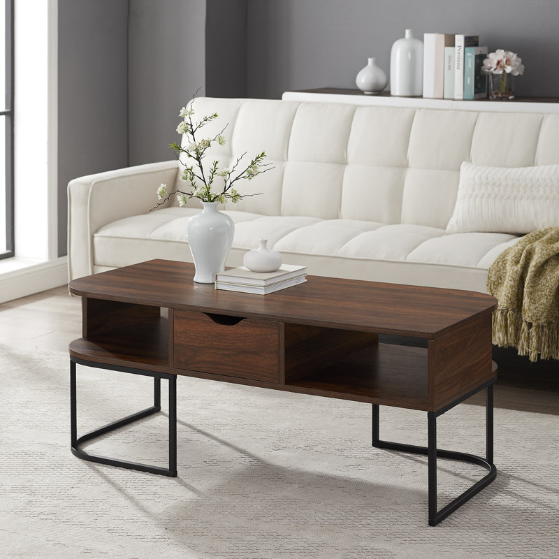 Table basse avec rangement Oaklawn, Noyer foncé