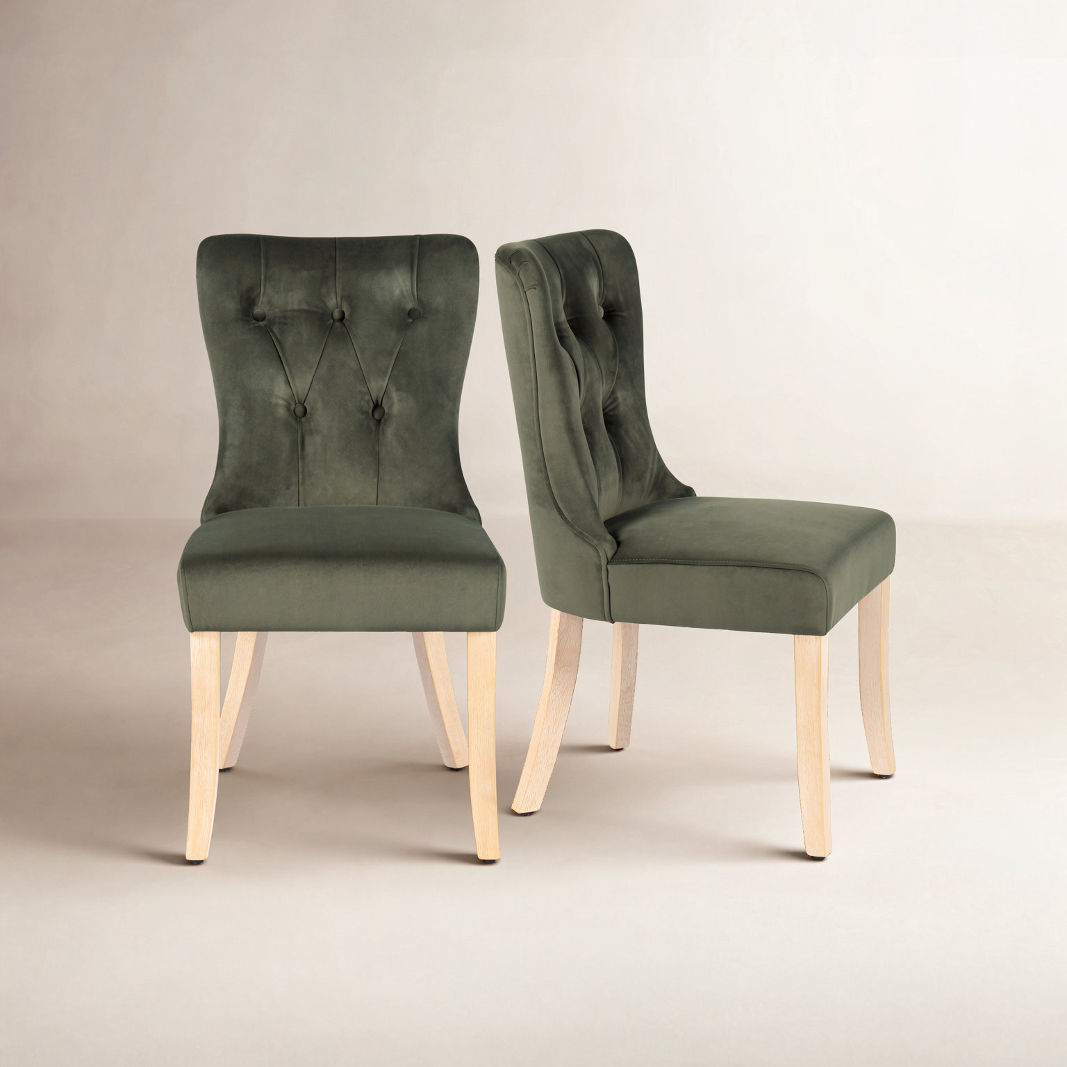 Robbie Dining Chair, Dark Green Velvet