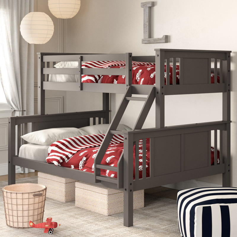 Lit superposé standard en bois massif Colangelo par Harriet Bee, Simple sur double