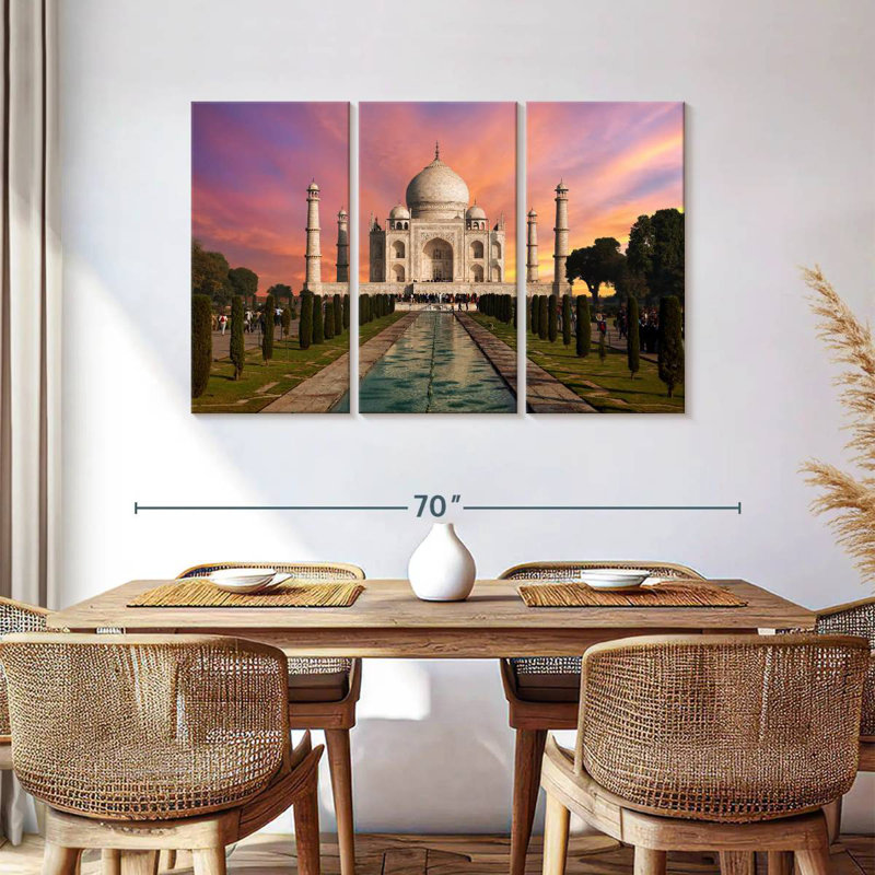 Lever de soleil au Taj Mahal, H 36 po x l 57 po