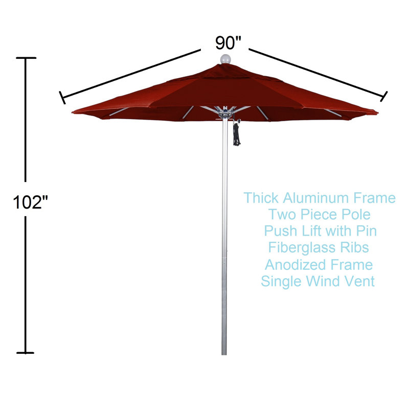 Parasol de marché octogonal 7 pi Anadarko, Brique