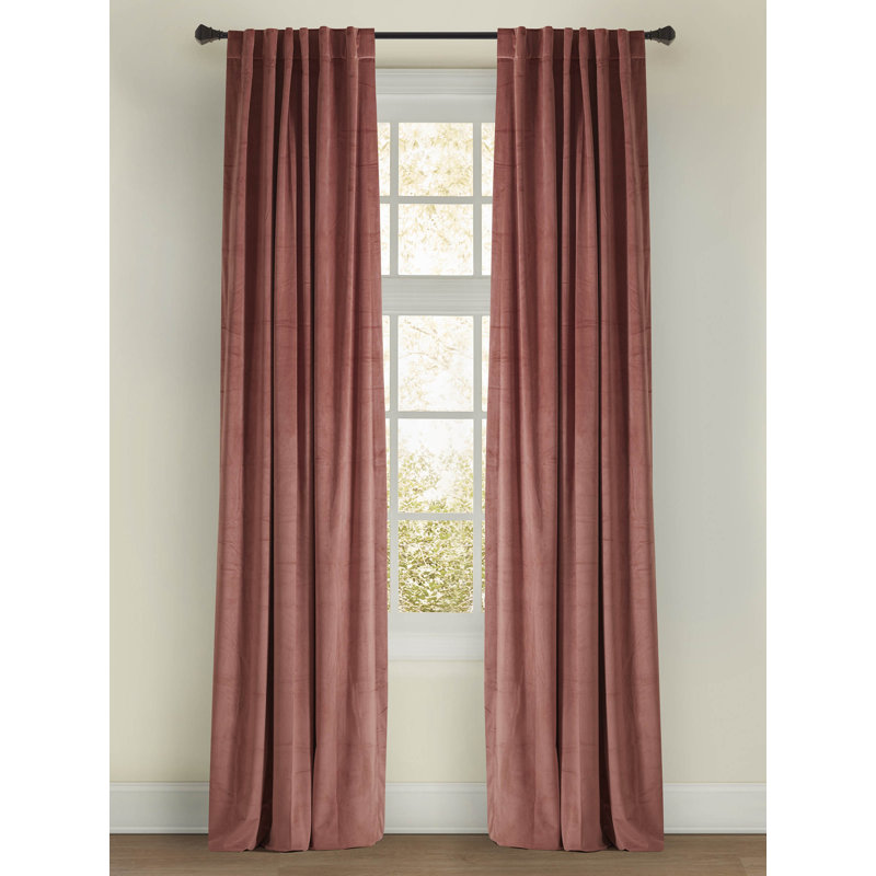 Camden Velvet Drapery Panel, Blush, 50" W x 118" L