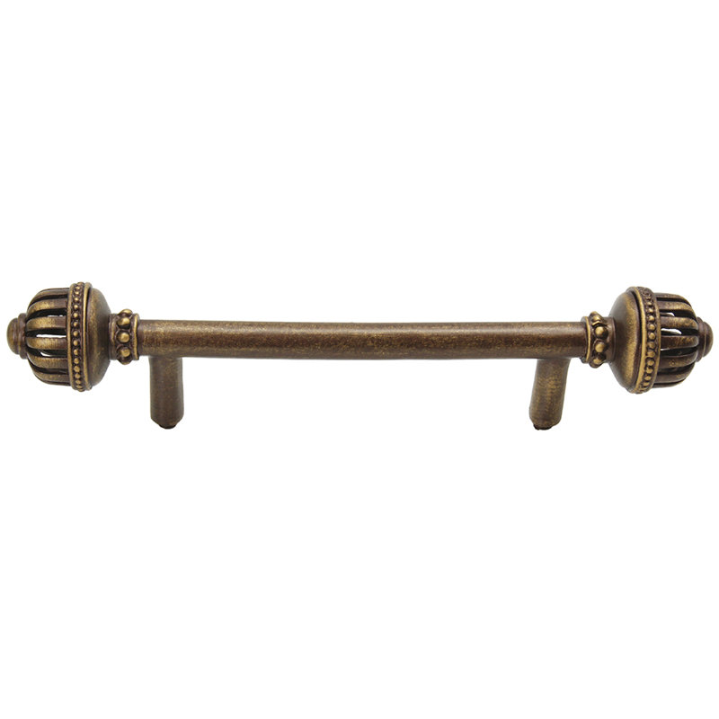 Cricket Cage large 4 inches c.c. pull in Platinum, 4", Antique Brass