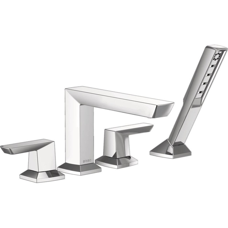Vettis Roman Tub Faucet With Handshower, Polished Chrome