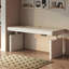Bureau simple à hauteur réglable blanc crème, bureau d'étude avec multiprise intégrée et station de charge-552573089