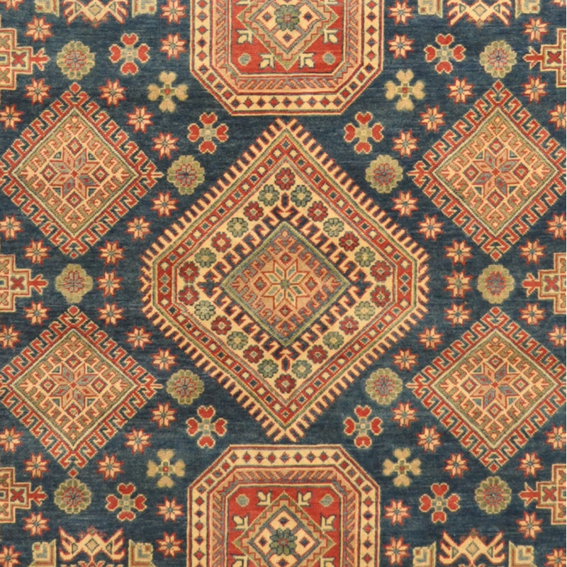 Tapis unique en laine noué à la main brun / ivoire / rouge de 8 pi 2 po x 10 pi 1 po Jevon