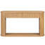 Console ovale cannelée avec 2 tiroirs et tablette inférieure, table d'entrée en bois avec glissières en métal lisse pour le salon-128994020