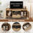 Boho TV Stand for 60 Inch TV with Cabinets, Storage Shelf, Drawer, PE Rattan Doors