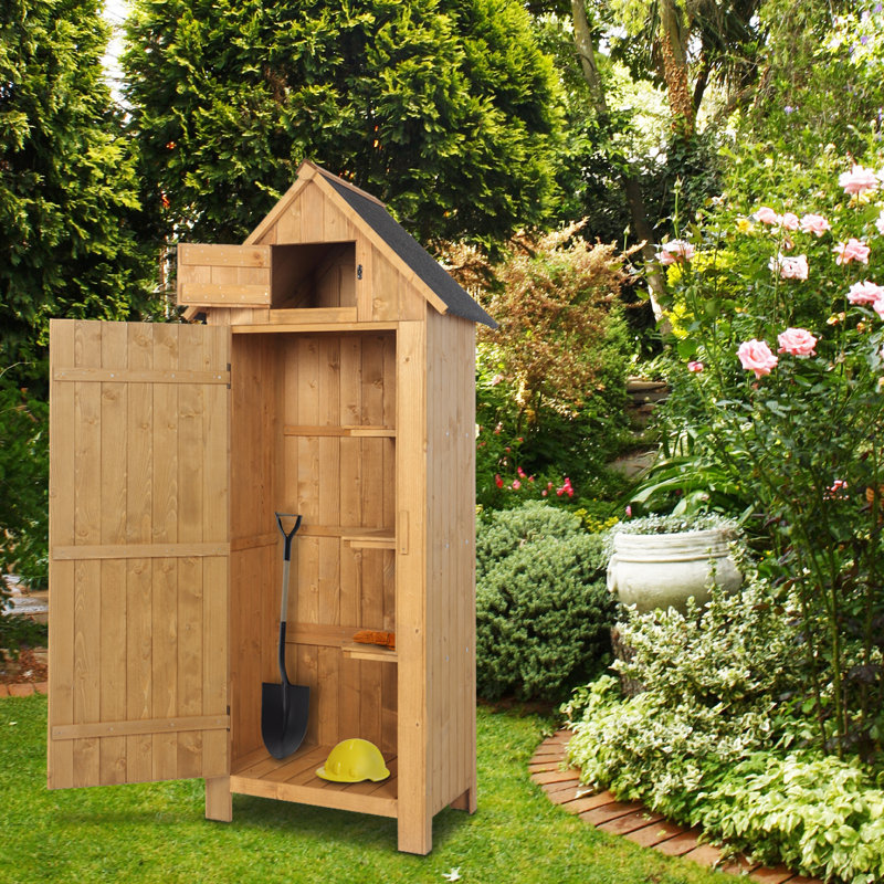 Fir 5.9 ft. W x 2.5 ft. D Solid Wood Storage Shed, Natural