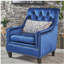 Fauteuil club velours bleu marine