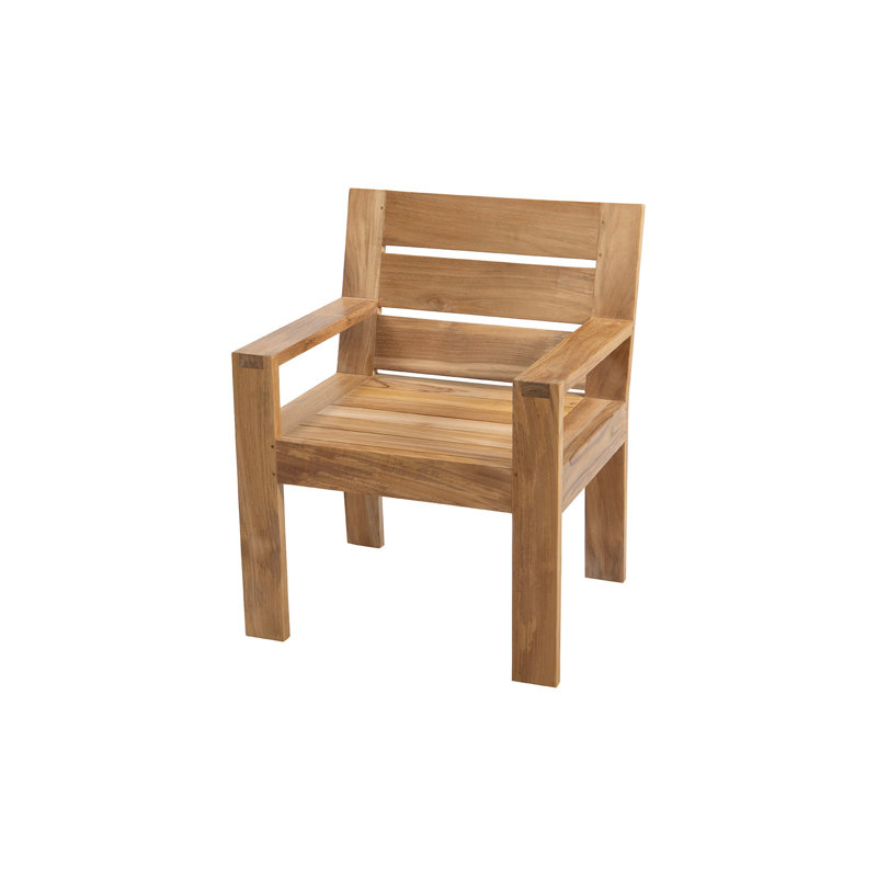 Outdoor Teak Dining Armchair, White