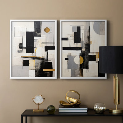 ABSTRACT Series CCCCLIXIX - Reproduction encadrée de qualité supérieure - prêt à être accroché - aucun clou requis - aucun clou requis