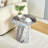 Grey textured medium density fiberboard circular end table