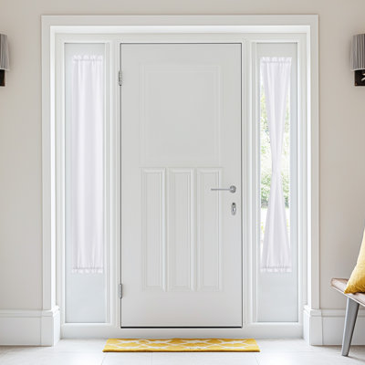  Rideaux transparents non transparents pour porte d'entrée, rideaux semi-transparents avec passe-tringle et attache arrière, 1 panneau