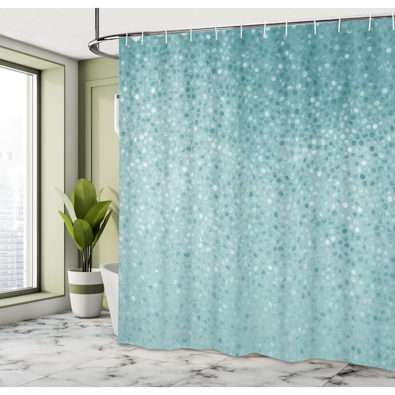 Ensemble de rideau de douche + crochets, H 84 po x l 69 po, Vert menthe