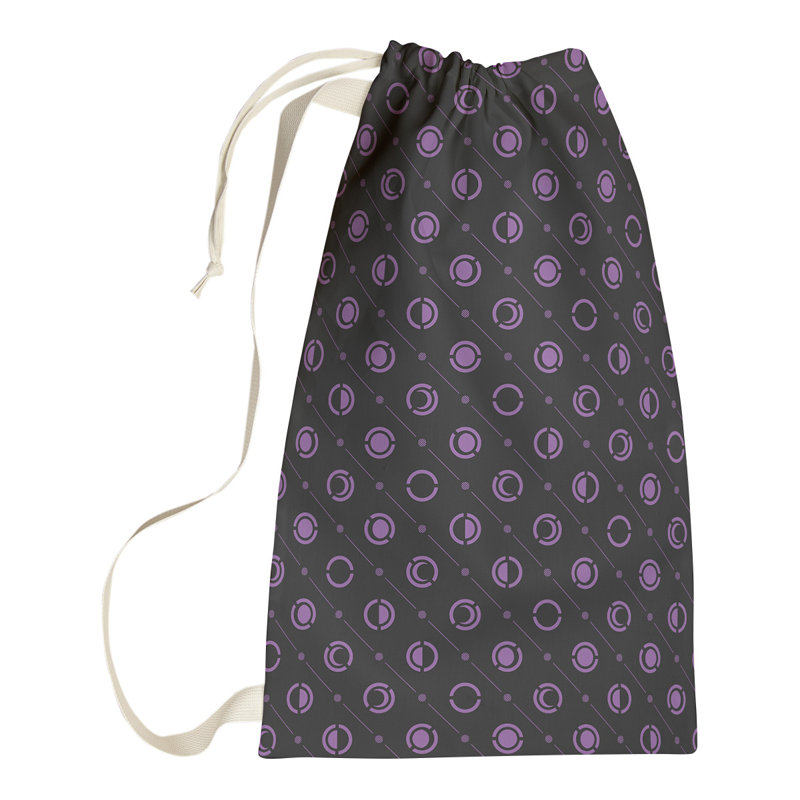 Sac à linge Moon Phases, H 29 po x l 18 po x P 1,5 po, Violet / noir
