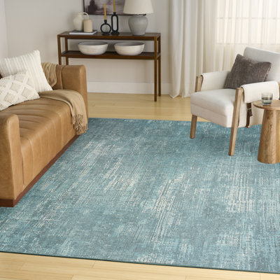 Tapis d'intérieur moderne vert 4 pi x 6 pi Nourison Botanical Washables