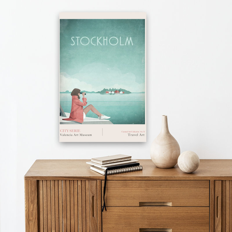 Stockholm 3 Peaceful Serene Tranquil City Coastal Wall Art Print 1 Piece Wrapped Canvas Wall Art, 45.72cm H x 30.48cm W
