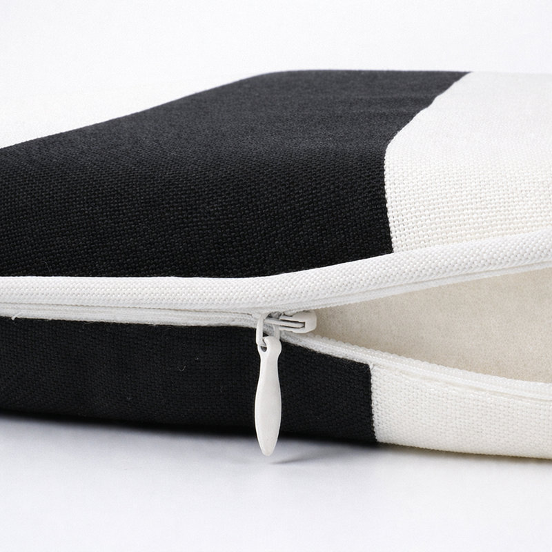 Outdoor Patio Chair Cushions, Black/White Striped, Polyester