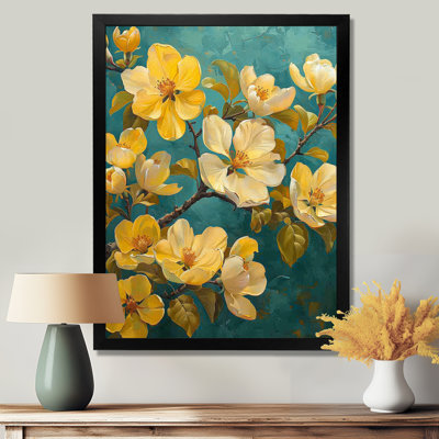 Yellow Green Apple Blossom Blooming Beauty - Apple Blossom Wall Art Living Room
