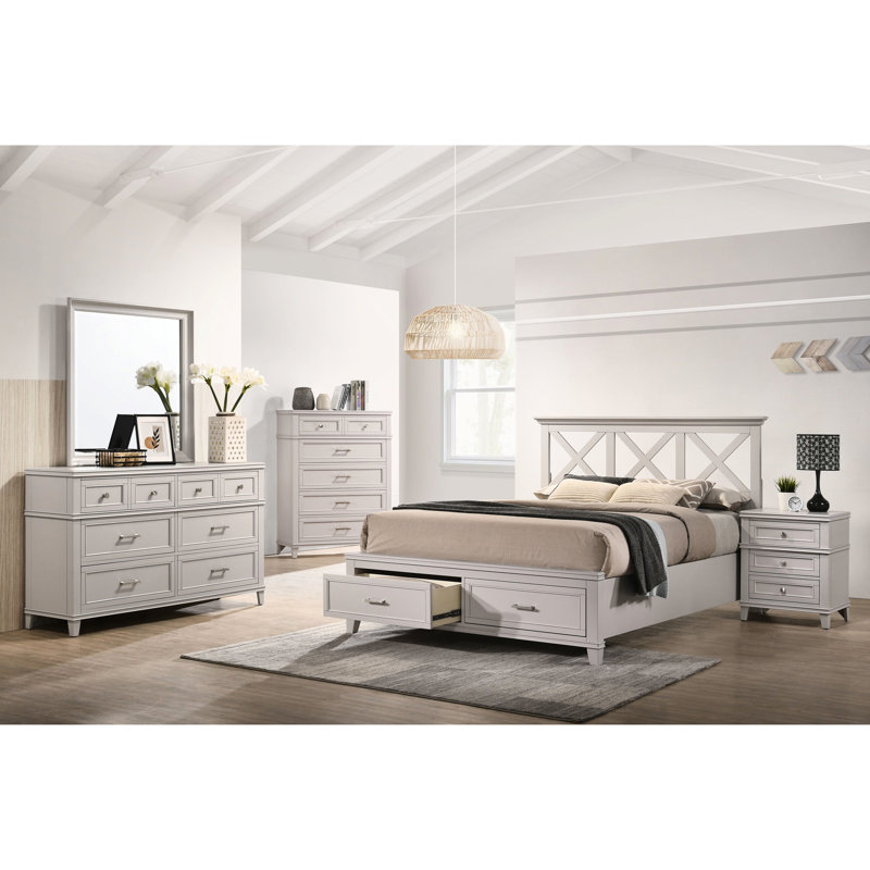 Table de chevet 3 tiroirs avec fonction - bois massif gris 3 po